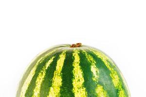 Watermelon with striped peel on a white isolated background. Variety of Red Watermelon photo