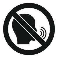 No speaking icon, simple style vector