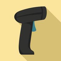 Parcel barcode scanner icon, flat style vector