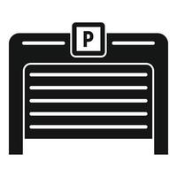 icono de puerta de estacionamiento, estilo simple vector