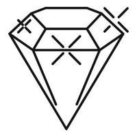 Diamond icon, outline style vector