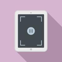 Pause screen recording icon, flat style vector