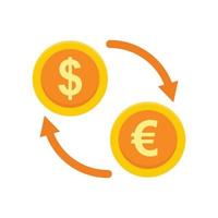 Money exchange icon, flat style vector