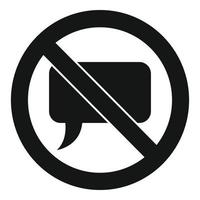 No sound chat icon, simple style vector