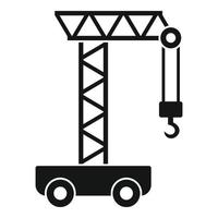 Wheel crane icon, simple style vector