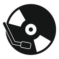 Vinyl disk playing icon, simple style vector