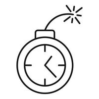 Time remaining bomb icon, outline style vector