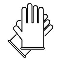 Hair dye gloves icon, outline style vector