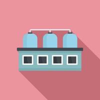 Milk factory building icon, flat style vector