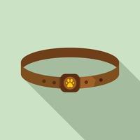 Dog leather belt icon, flat style vector