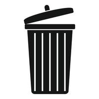 Garbage bin icon, simple style vector