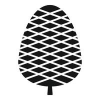 Fir tree pine cone icon, simple style vector