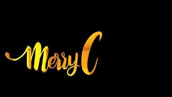 Kerstmis belettering. vrolijk Kerstmis en gelukkig nieuw jaar animatie tekst. goud kleur. vrolijk Kerstmis hand- belettering in goud video