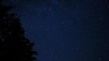 Dunkler Nachthimmel und Sterne im Zeitraffer video