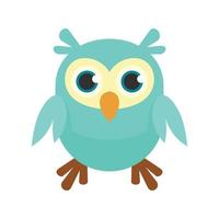 Adorable owl icon, flat style vector