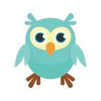 Adorable owl icon, flat style vector