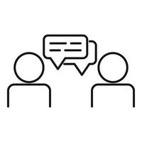 Cooperation conversation icon, outline style vector