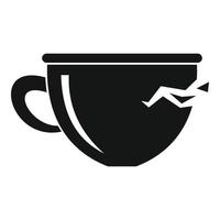 Cracked cup icon, simple style vector