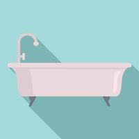 icono de bañera, estilo plano vector