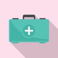 First aid kit icon, flat style