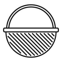 Container wicker icon, outline style vector