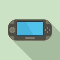 Portable color game console icon, flat style vector