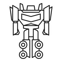Fantasy robot transformer icon, outline style vector