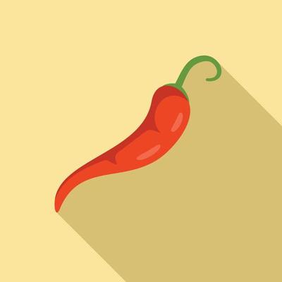 Restaurant chili pepper icon, flat style
