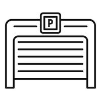 Parking gate icon, outline style vector