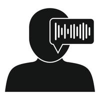 Man voice authentication icon, simple style vector