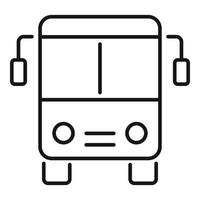 icono de reubicación de autobús, estilo de esquema vector