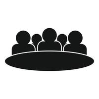 Round table audience icon, simple style vector