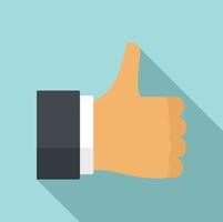 Thumb up icon, flat style vector