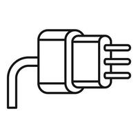 Laptop plug icon, outline style vector