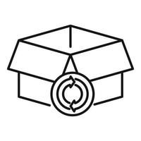 Carton recycling box icon, outline style vector