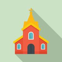 icono del edificio de la iglesia, estilo plano vector