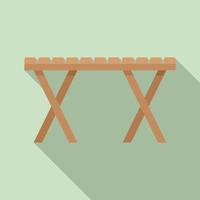 Folding picnic table icon, flat style vector