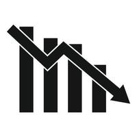 Down finance chart icon, simple style vector