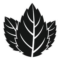 icono de hoja de menta, estilo simple vector