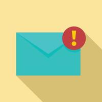 New mail letter icon, flat style