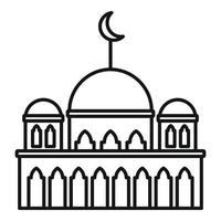 icono de mezquita, estilo de esquema vector