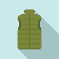 Fisherman vest icon, flat style vector