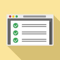 Online checklist icon, flat style vector