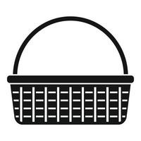 Market wicker icon, simple style vector