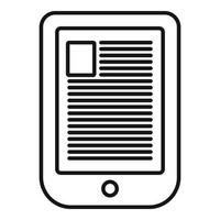 Digital ebook icon, outline style vector