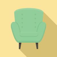 icono de sillón de confort, tipo plano vector