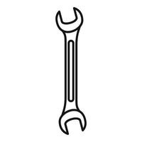 Metal wrench icon, outline style vector