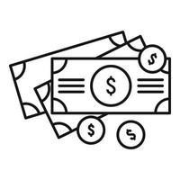 Money cash icon, outline style vector