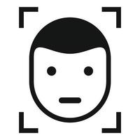 Face detection icon, simple style vector