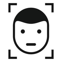 Face detection icon, simple style vector